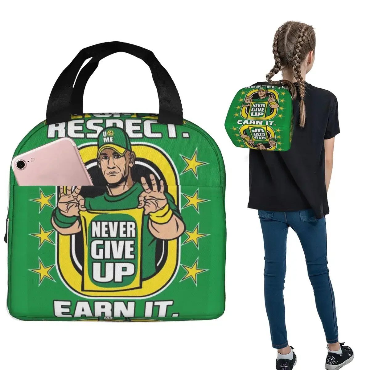 Tote Bag Sublimation - John Cena Never Give Up Insulated