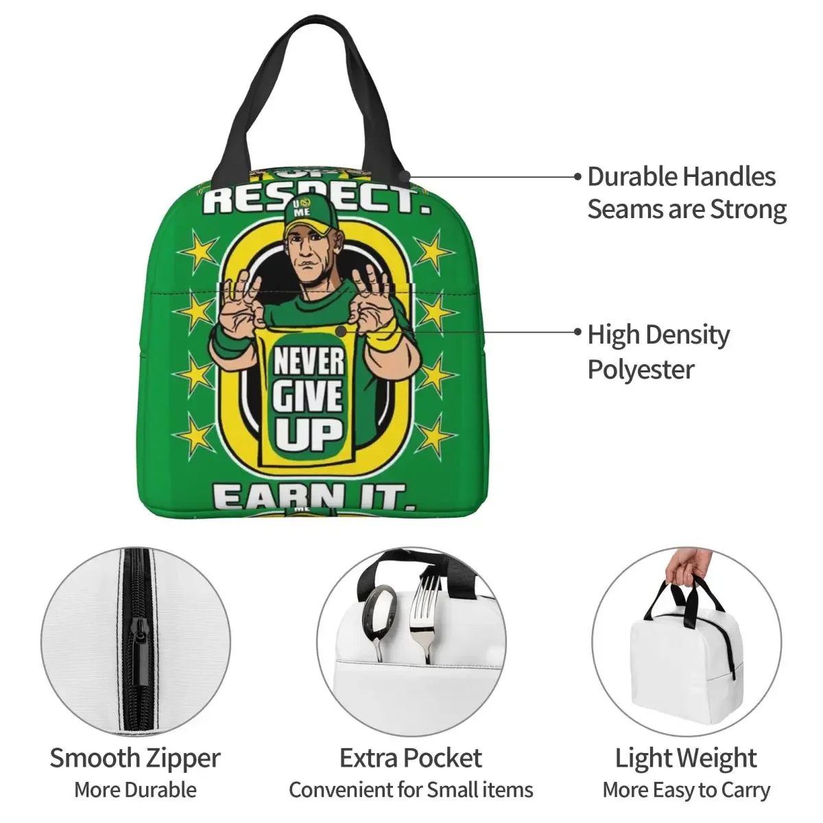 John Cena Never Give Up Insula - Tote Bag Sublimation review and price