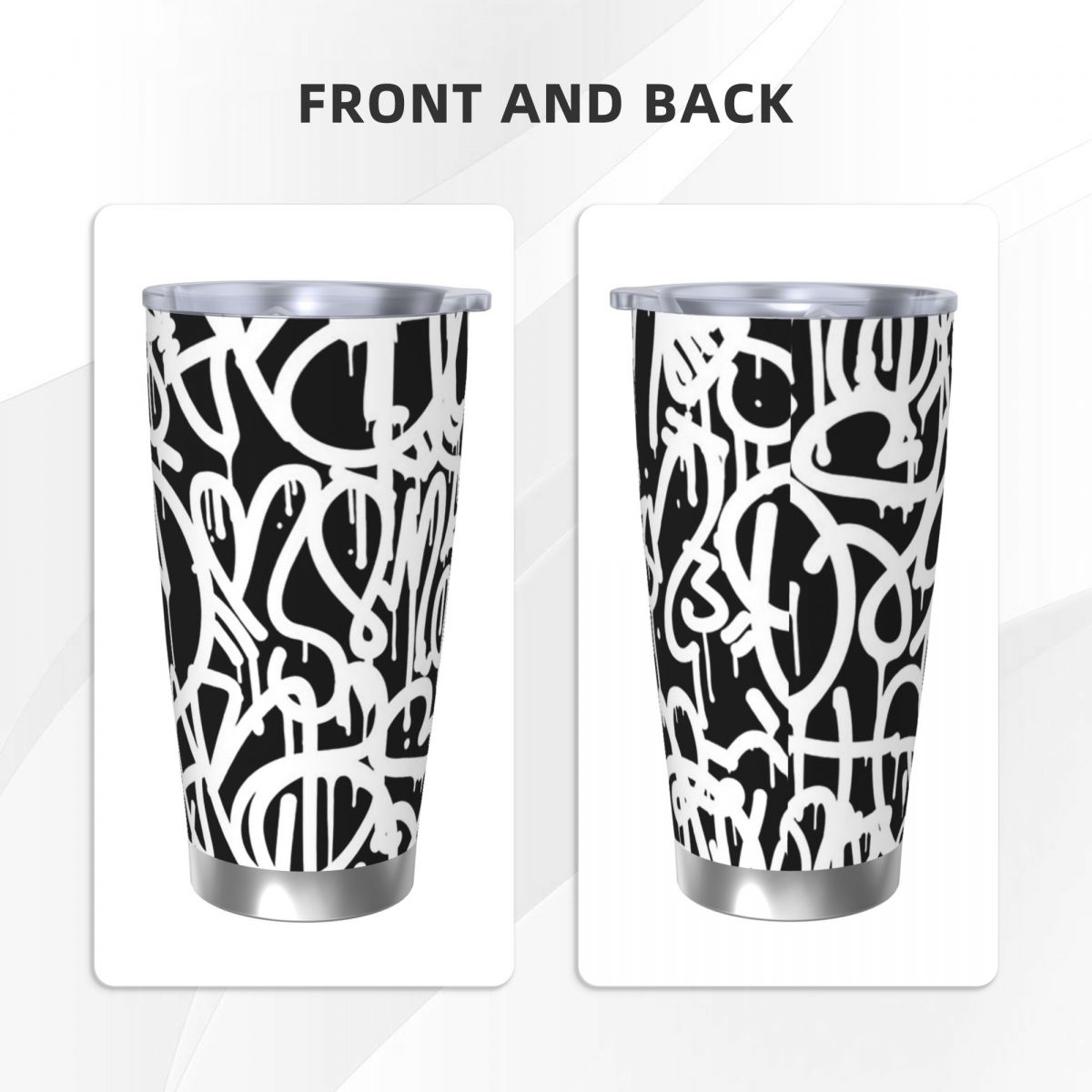 Black And White Graffiti Stain - Tumbler 20Oz White review and price