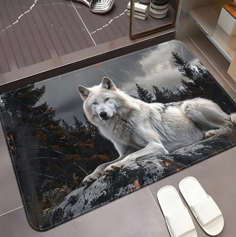 Cool White Wolf Doormat Wildli - Puzzle Blank White review and price
